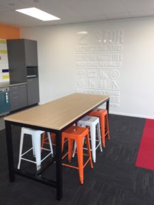 Z Energy Office Table and High Chairs