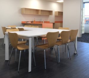 series 7 chair timber white staffroom cafe table