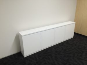 2400w credenza gloss white lacquer finish adjustable shelving