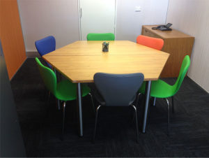 Nice color combinations of office chairs and tables