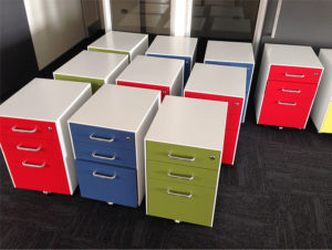 Colorful office small cabinets by Commercial Fitout NZ